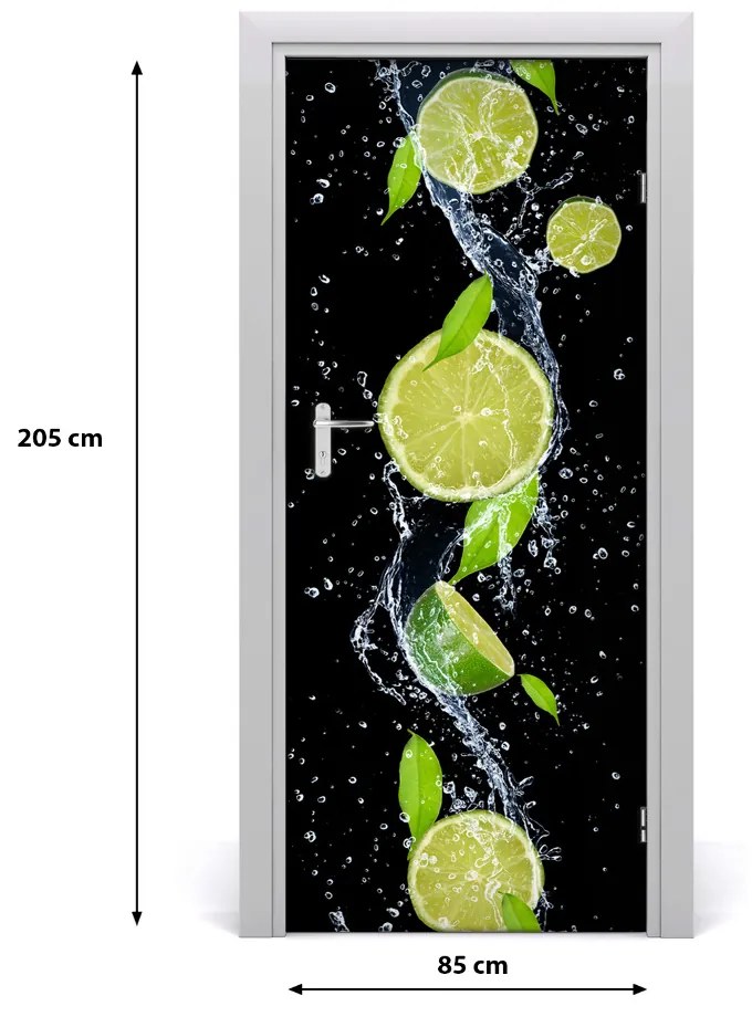 Naklejka na drzwi do domu samoprzylepna Limonki