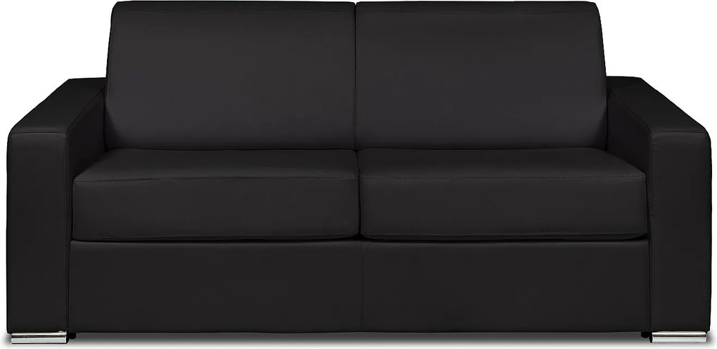 Kanapa 3-osobowa rozkładana typu express z czarnej skóry bawolej - Miejsce do spania 140 cm - Materac 22 cm - CALITO