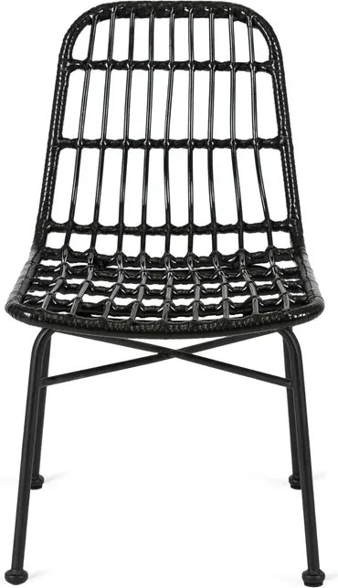 Zestaw Mebli Ogrodowych Stół ARGOS 140-180 cm Dąb/Czarny i 4x Krzesło WALDI Czarne