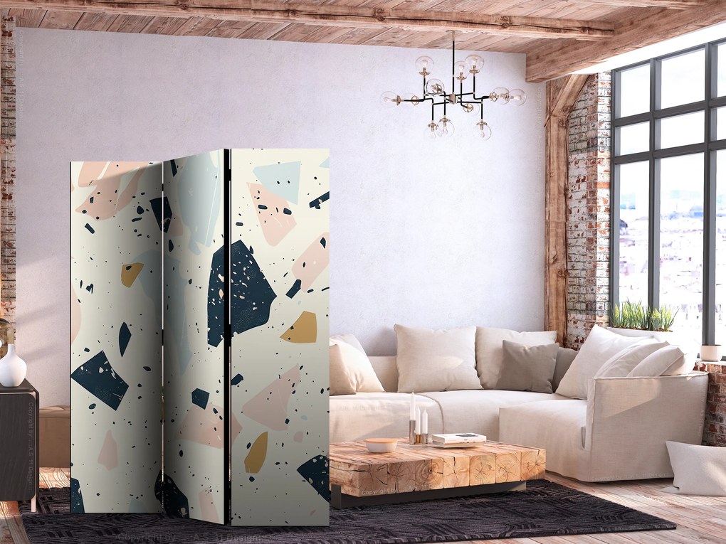 Parawan jednostronny Tła i desenie 135x172 cm 3-częściowy biały ARTGEIST B