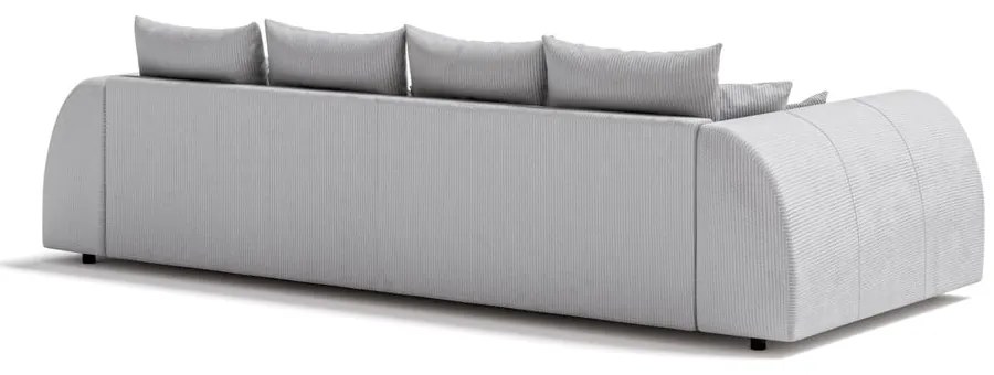 Ciemnoszara sztruksowa rozkładana sofa 310 cm Vanessa – Ropez