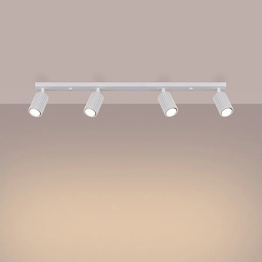 Lampa sufitowa minimalistyczny Gloow, aluminium - 4 źródło światła 3000K - L.81 x H.16.5 cm - biały