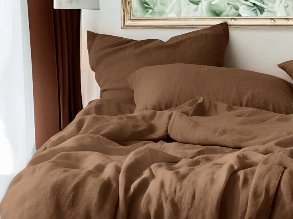 PrzytulneMieszkanie.pl PrzytulneMieszkanie.pl Muślinowa pościel MUSSARI jasnobrązowa Rozmiar pościeli: 70 x 90 cm | 140 x 220 cm