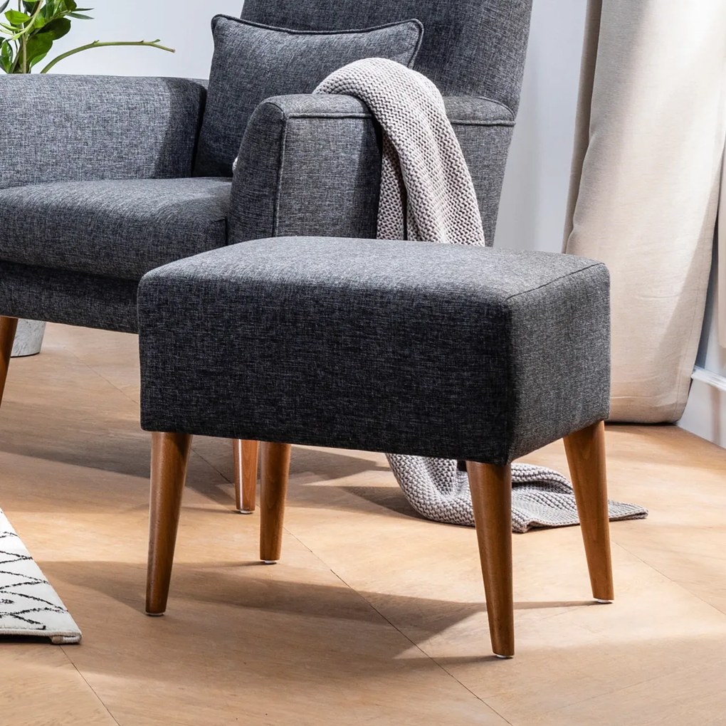 Taboret Zeni Puf Dark Grey