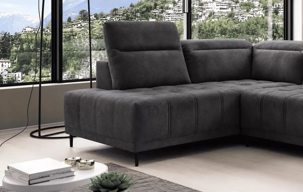 Nowoczesny narożnik Focus XL z elektrycznym siedziskiem i funkcją relax