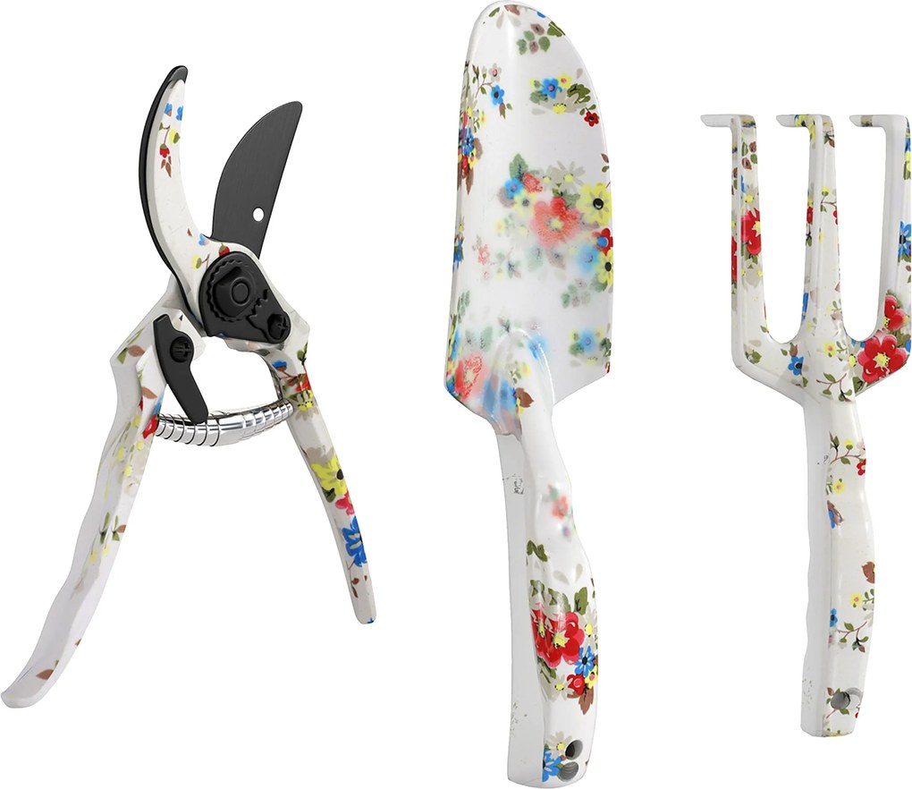 Outsunny Zestaw narzędzi ogrodowych 3 częściowy z metalowymi narzędziami, łopatą, ręcznymi grabami i nożycami do roślin