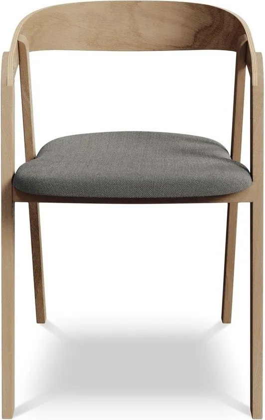 Szary fotel jadalniany z litego drewna Erika – Makamii