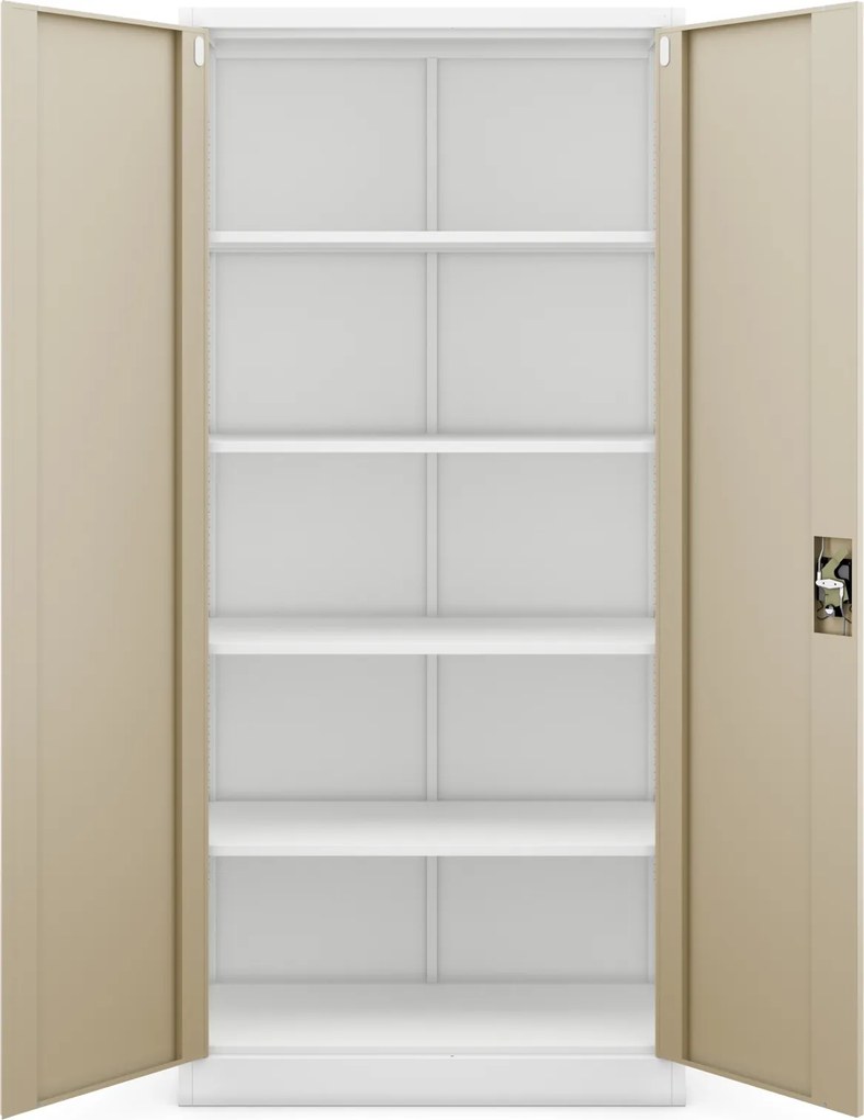 Szafa biurowa Eco Design Jan H, 90x40x195 cm, biały/dąb złoty