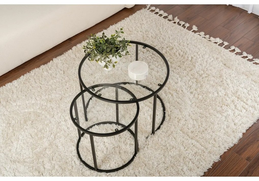 Zestaw stolików konferencyjnych Aurum Black 60 cm, 2 szt.