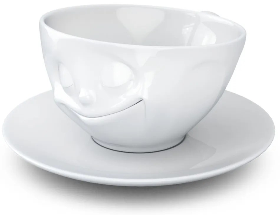 Biała porcelanowa szczęśliwa filiżanka do kawy 58products, 200 ml