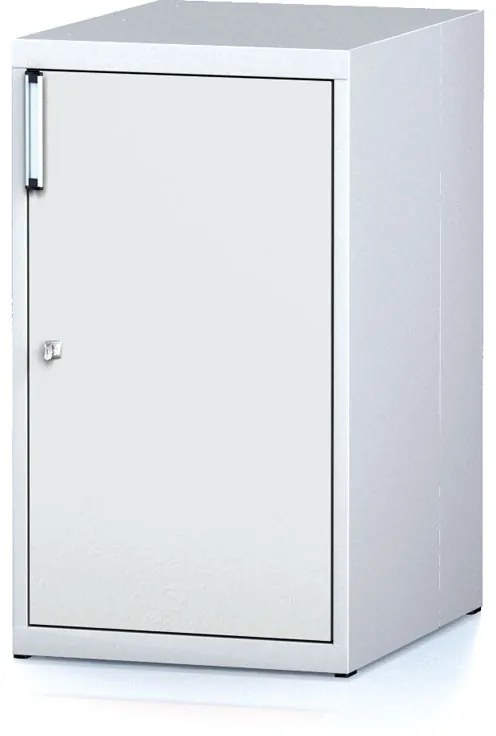 Kontenerek na narzędzia MECHANIC, z drzwiami, 2 półki, 480 x 600 x 840 mm, szare drzwi