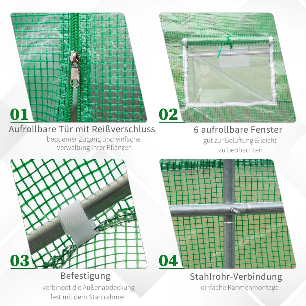 Outsunny Tunel Ogrodniczy Szklarnia 3,5x3x2m