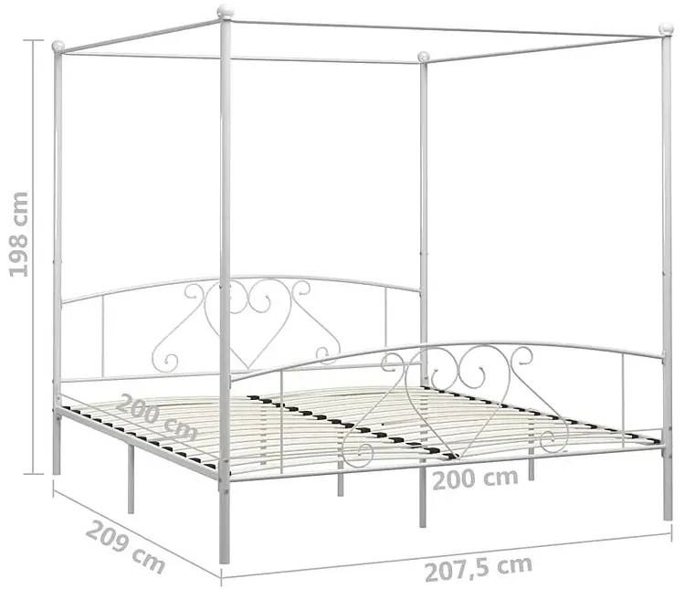 Białe metalowe łóżko małżeńskie 200x200 cm - Elox