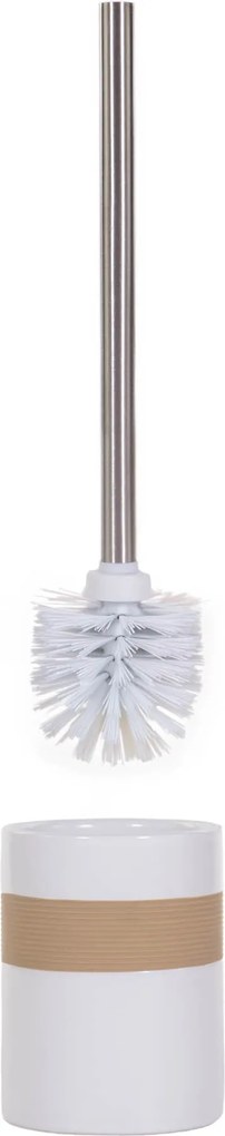 Ceramiczny pojemnik na szczotkę BEIGE + szczotka WC