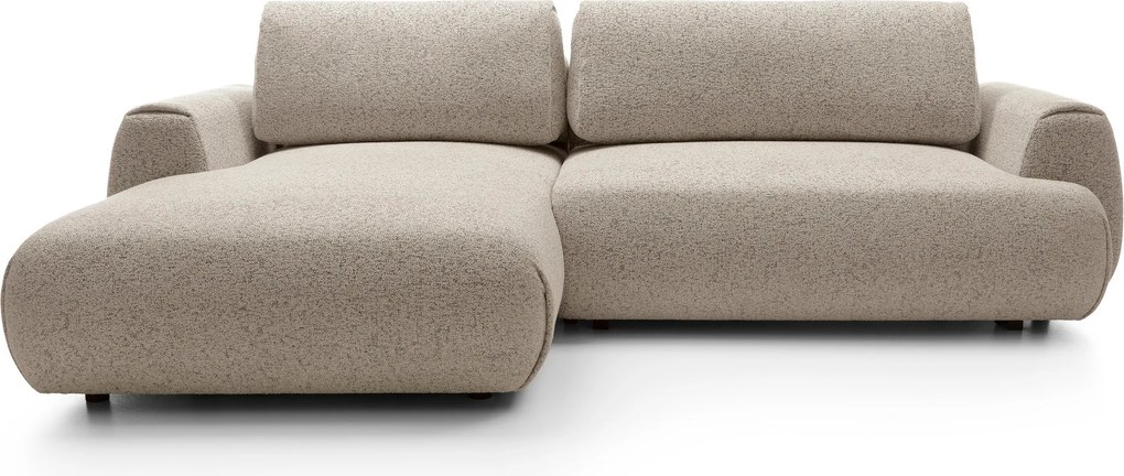Masseno Narożnik ZEST z funkcją spania i pojemnikiem na pościel Narozniki L, Rozkładana sofa - Beżowy, PUENTE 16