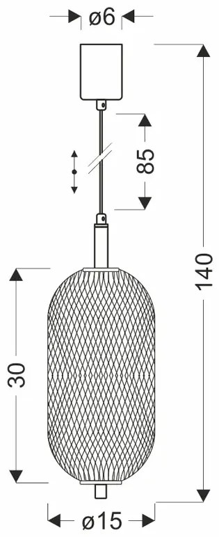 Loftowy czarny żyrandol wiszący - M103-Laffi