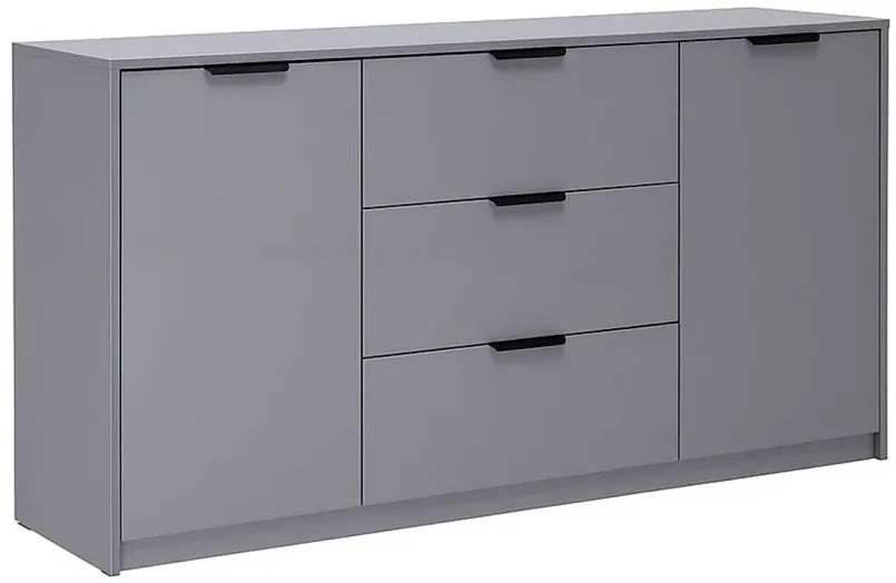 Szara komoda nowoczesna z 3 szufladami szary połysk lawa H1-C18