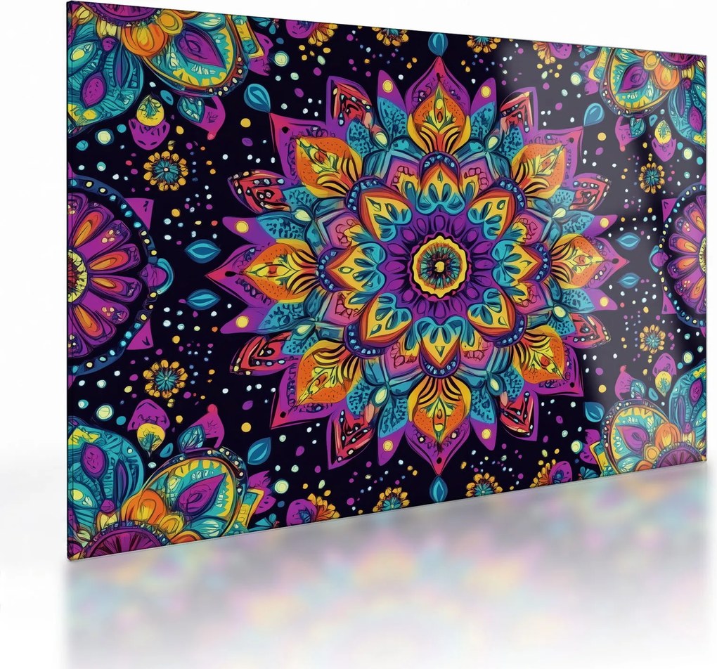 Obraz na szkle - Kalejdoskopowa mandala (70x50 cm)