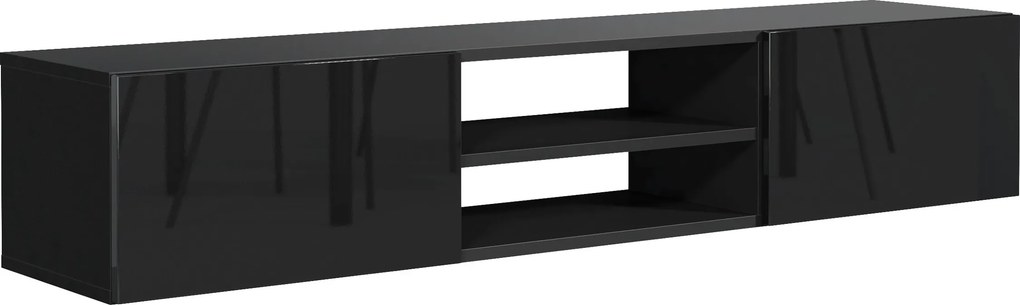 Szafka RTV wisząca GLOSSIA 120 cm do Salonu pod Telewizor - Czarny