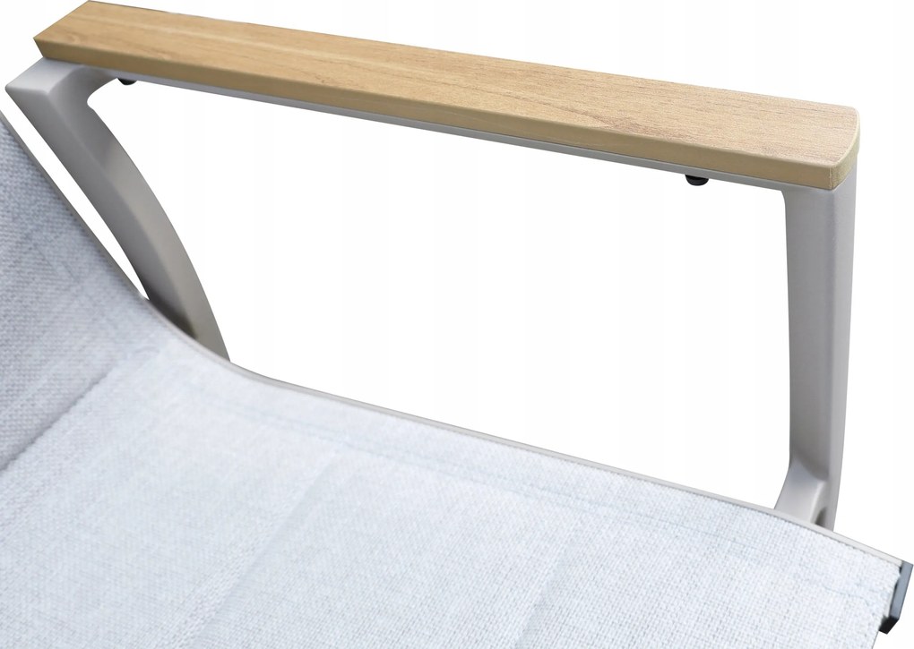 3587W-BE Krzesło Ogrodowe Beżowe 56x65x88 cm Beżowa Szybkoschnąca Tkanina Nowoczesny