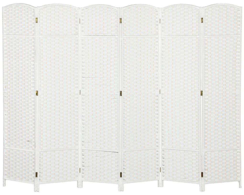 HOMCOM 6-częściowy dzielnik przestrzeni, składana osłona prywatności, ścianka osłonowa do salonu, sypialni, biura domowego, Biała