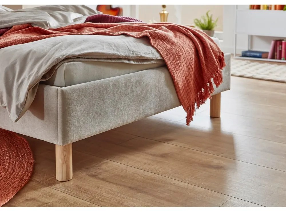 Beżowe tapicerowane łóżko jednoosobowe bez stelaża 120x200 cm Joker – Meise Möbel