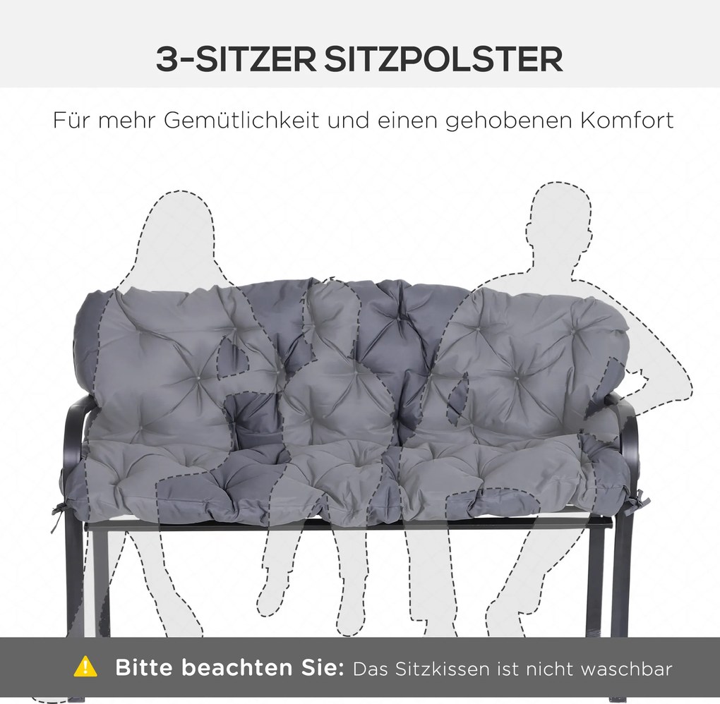 Outsunny poduszka na ławkę poduszka oparcia na ławce 150x98x8 cm