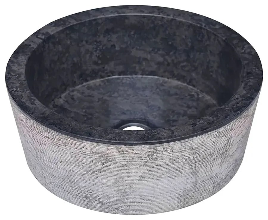 Czarna okrągła umywalka z marmuru C2-K91