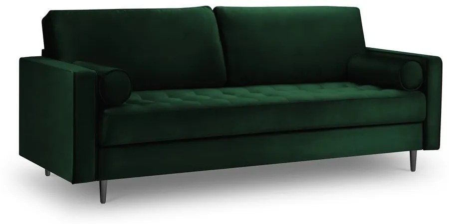 Zielona aksamitna sofa Milo Casa Santo, 219 cm