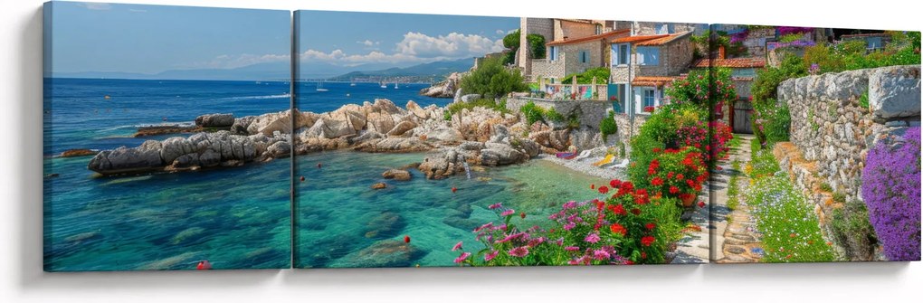 Obraz - Malownicza nadmorska wioska (170x50 cm)