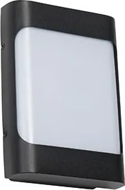 Designerska lampa ścienna zewnętrzna czarna z LED IP44 z czujnikiem zmierzchu - Khuvan