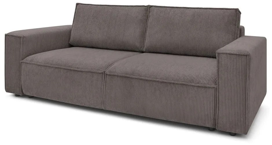Szarobrązowa sztruksowa rozkładana sofa 245 cm Nihad – Bobochic Paris