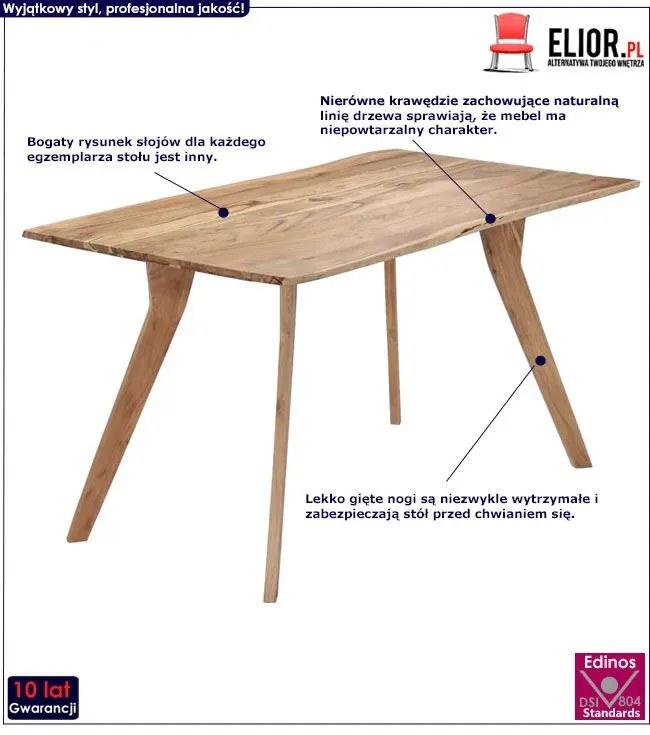 Brązowy stół drewniany H8-S83