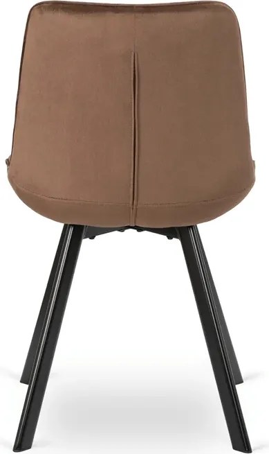 Zestaw Stół Okrągły Rozkładany LUKAS 100-250 cm Dąb Złoty/Czarny i 4 Krzesła RICK Brązowe