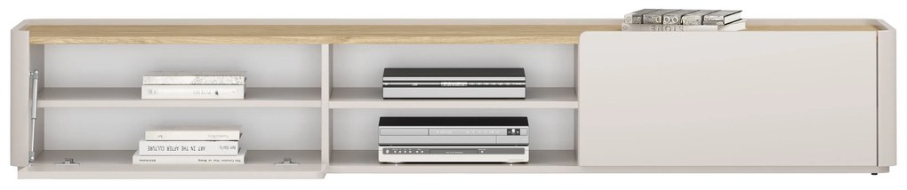 Szafka RTV Elivo 220 cm z szufladą - kaszmir / dąb olejowany