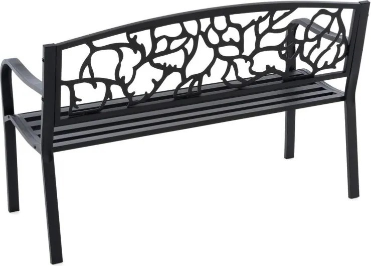 Metalowa ławka ogrodowa w stylu antycznym, 127 x 84 cm