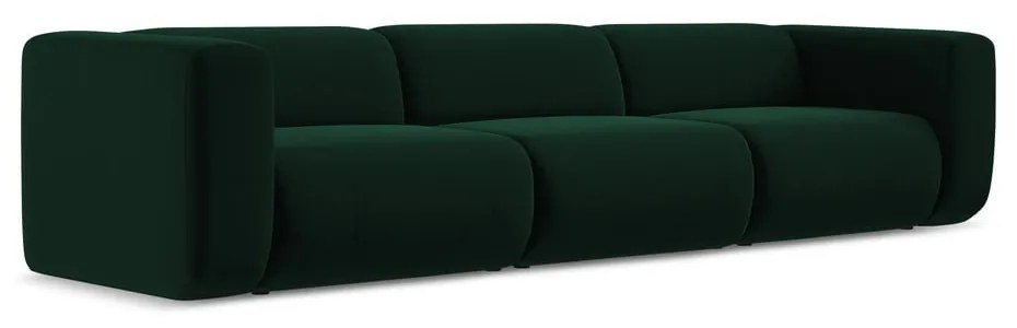 Ciemnozielona aksamitna sofa 319 cm Ekahi – Makamii