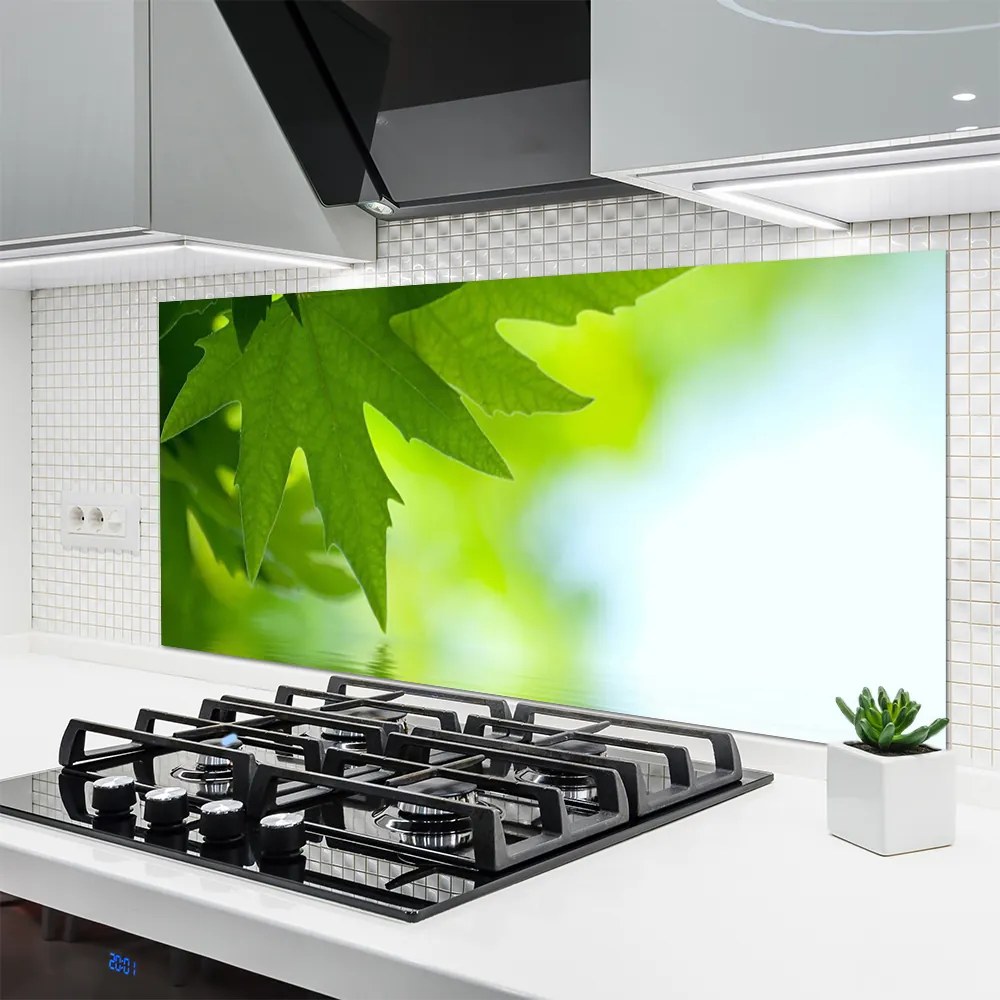 Szkło Dekoracyjne do Kuchni Soczyste Zielone Liście