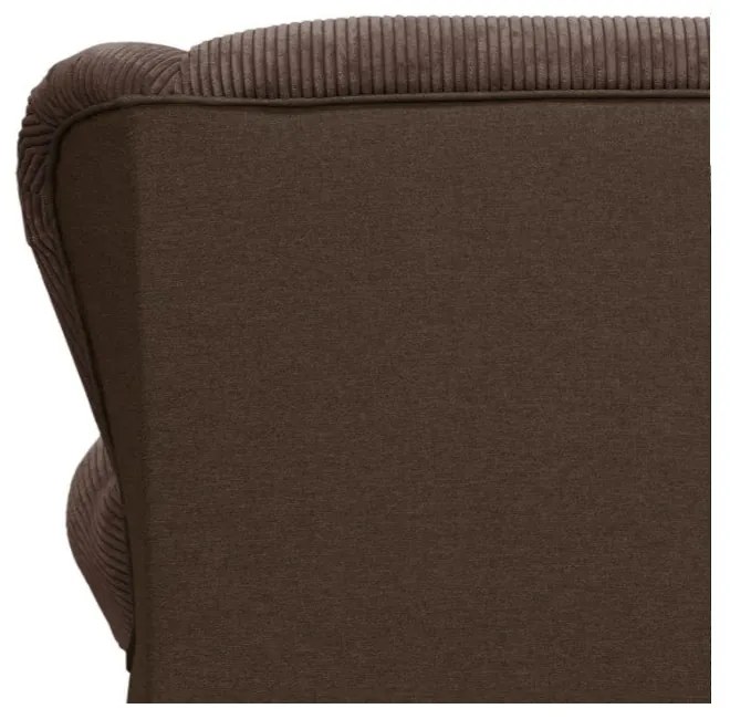 Ciemnobrązowy sztruksowy fotel Lord – Ropez