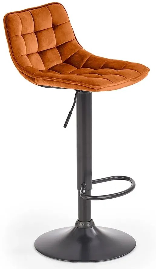 Pikowany cynamonowy hoker z oparciem S9-C64