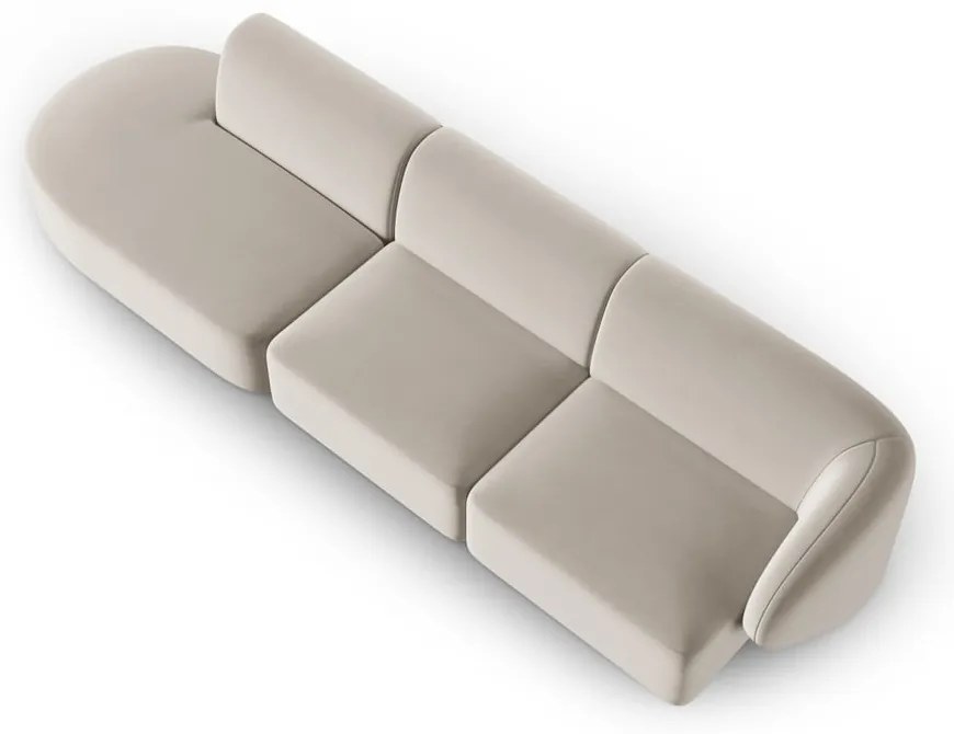 Beżowa aksamitna sofa prawostronna 311 cm Paolo – Milo Casa