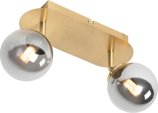 Reflektor złoty 2-punktowy regulowany z dymionym szkłem - Athens