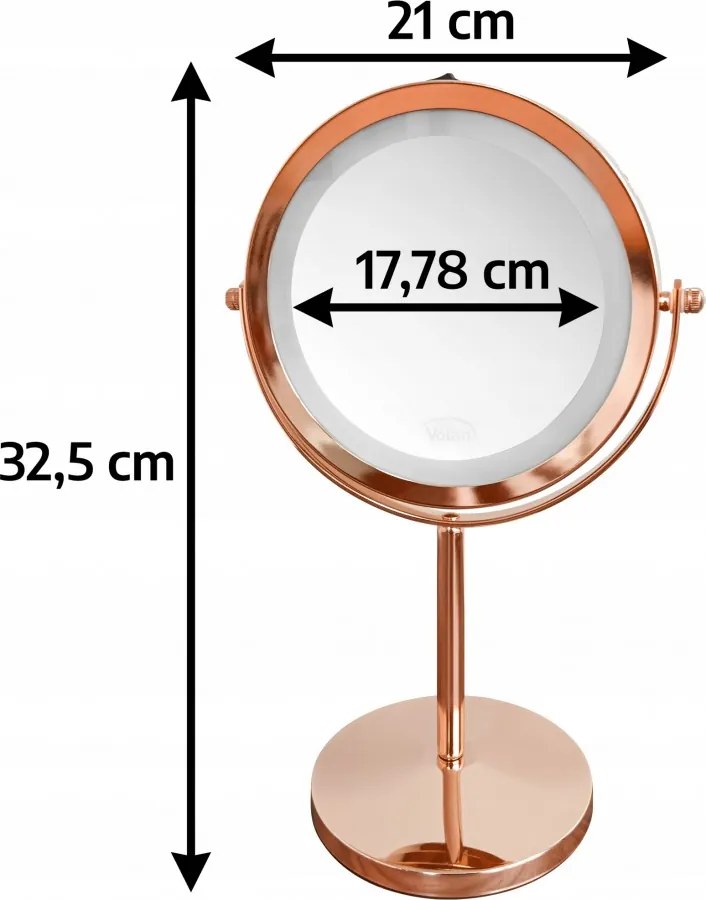 Lusterko Do Makijażu PREMIUM Kosmetyczne POWIĘKSZAJĄCE 10X Podświetlane LED