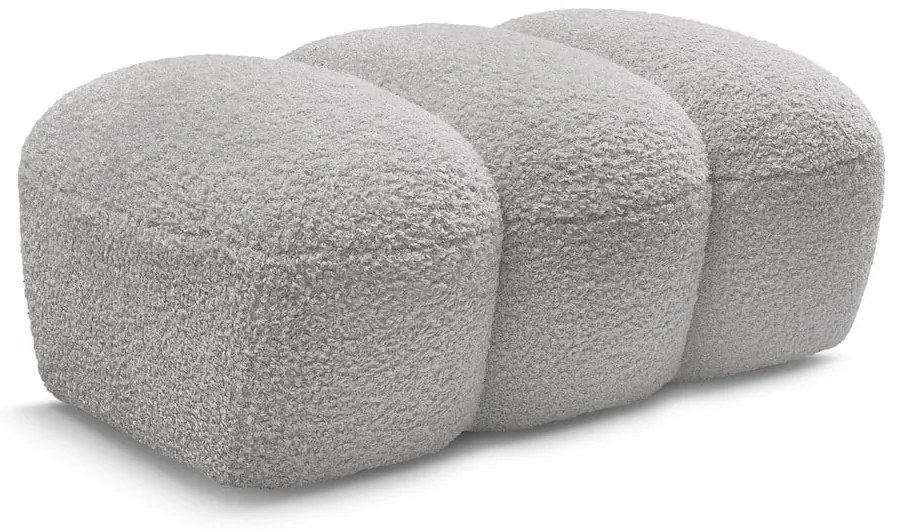 Jasnoszary podnóżek z materiału bouclé Hippolyte – Bobochic Paris