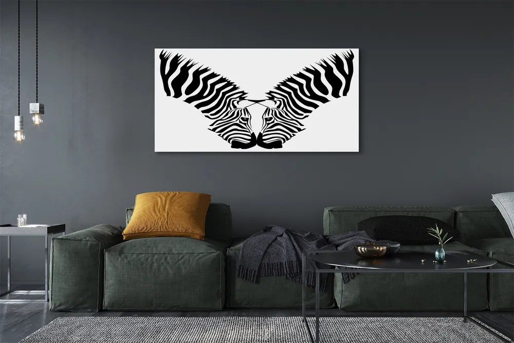 Obraz drukowany na płótnie Lustrzane Odbicie Zebry