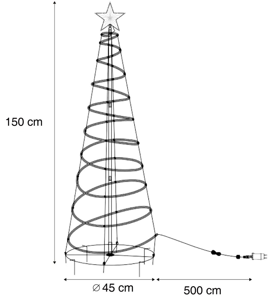 Choinka biała z LED IP44 - Puno