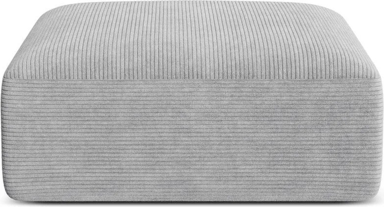 Jasnoszary sztruksowy podnóżek Campi – Cosmopolitan Design