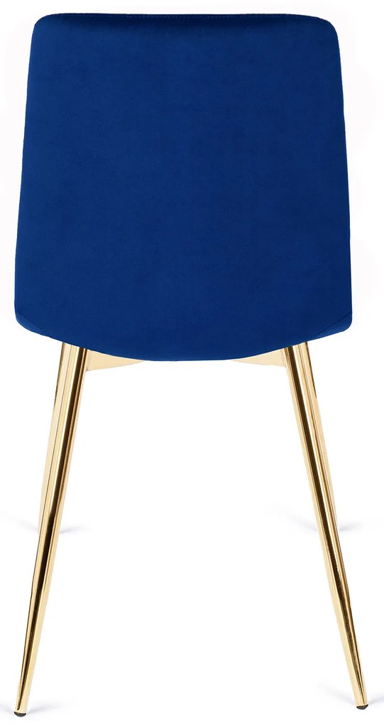 Krzesło Tapicerowane do Salonu YORK Granatowe Welurowe Nowoczesne Glamour