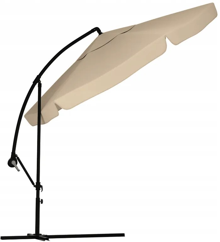 Składany parasol ogrodowy LEVI 300 cm, beżowo-brązowy + darmowe opakowanie