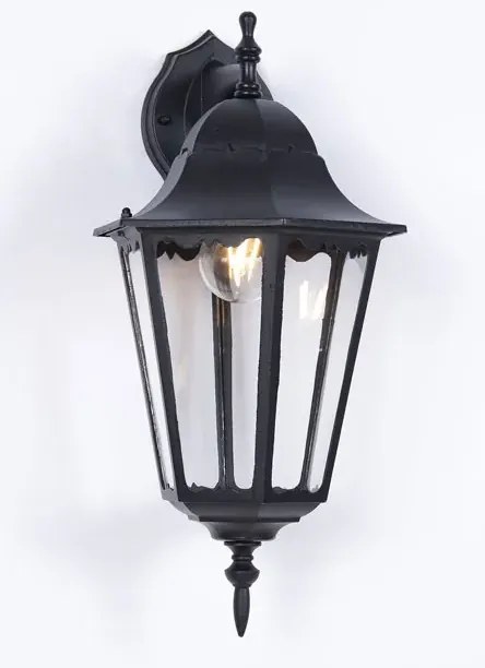 Czarny kinkiet zewnętrzny elewacyjny T1-H09